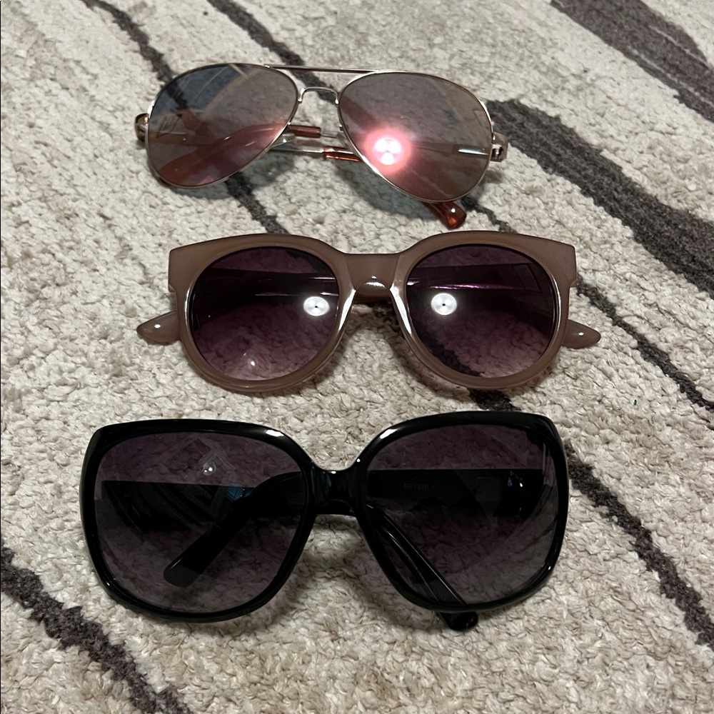 LOFT and GAP Black, Tan and Pink Sunglasses Set